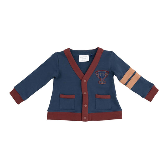 Varsity French Terry  Victory Cardigan by Angel Dear