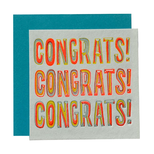 Tiny Congrats x 3 Card by Ladyfingers Letterpress