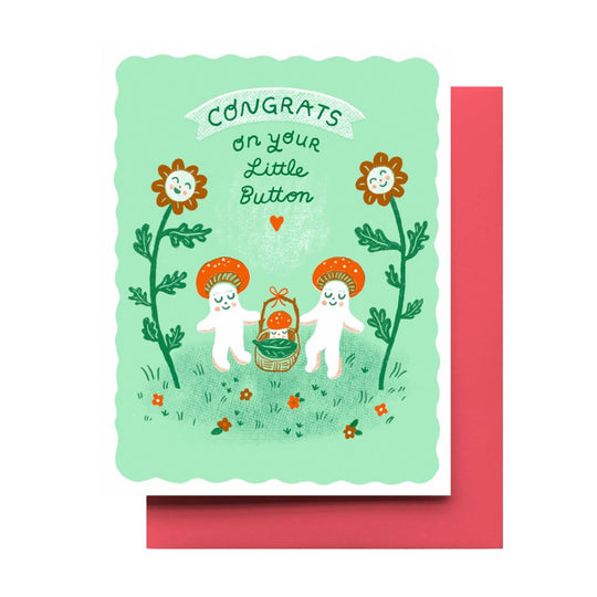 Shroom Button Baby Card by Hammerpress