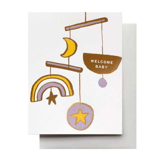 Welcome Baby Mobile Foil Card by Hammerpress