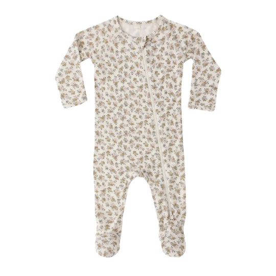 Bamboo Zip Footie - Wildflower by Quincy Mae - FINAL SALE