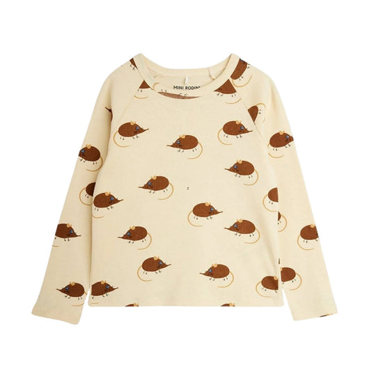 Elephant Shrew AOP Long Sleeve Tee by Mini Rodini