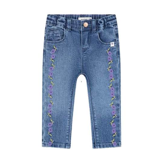 Baby Floral Embroidered Jeans by Babyface