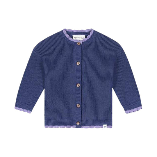 Baby Girls Ribbed Cardigan - Plum by Babyface