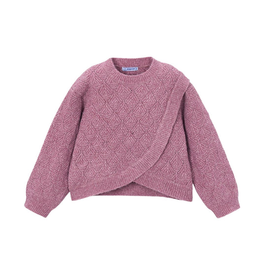 Asymmetric Textured Sweater - Violet by Mayoral