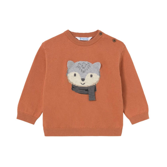 Baby Animal Sweater - Brick Red by Mayoral