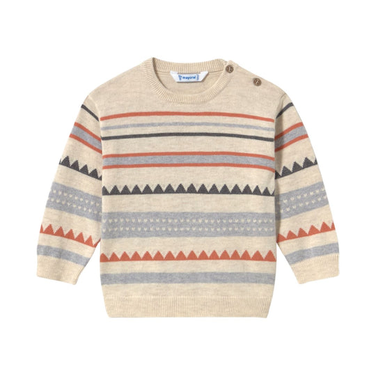 Baby Colorblock Sweater - Brick Red by Mayoral