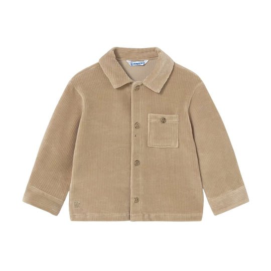 Baby Knit Corduroy Overshirt - Hazelnut by Mayoral