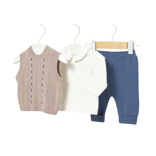 Baby Knit Vest Set - Blueberry by Mayoral
