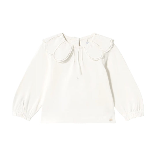 Baby Long Sleeve Petal Collar Shirt - Natural by Mayoral