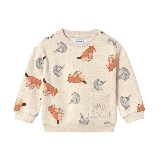 Baby Patterned Sweatshirt - Forest Friends by Mayoral