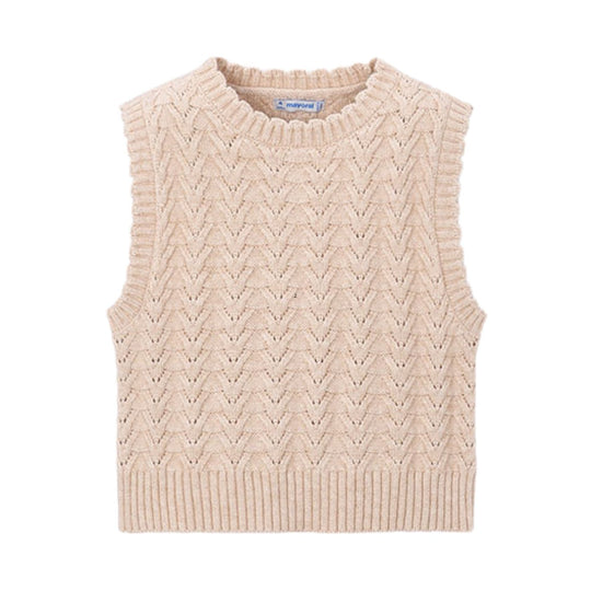 Knit Textured Vest - Beige by Mayoral