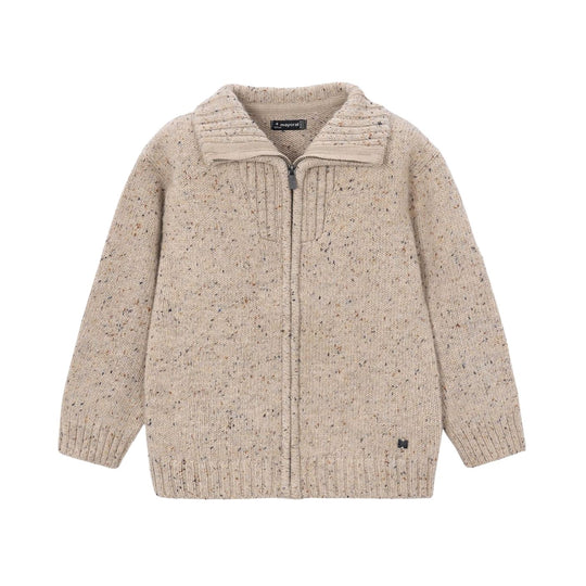 Knit Zip Up Sweater - Tweed by Mayoral