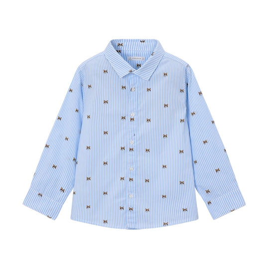 Long Sleeve Striped Button-Up - Puppy Print by Mayoral