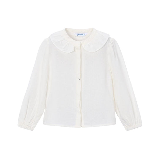 Ruffle Collar Blouse - Natural by Mayoral