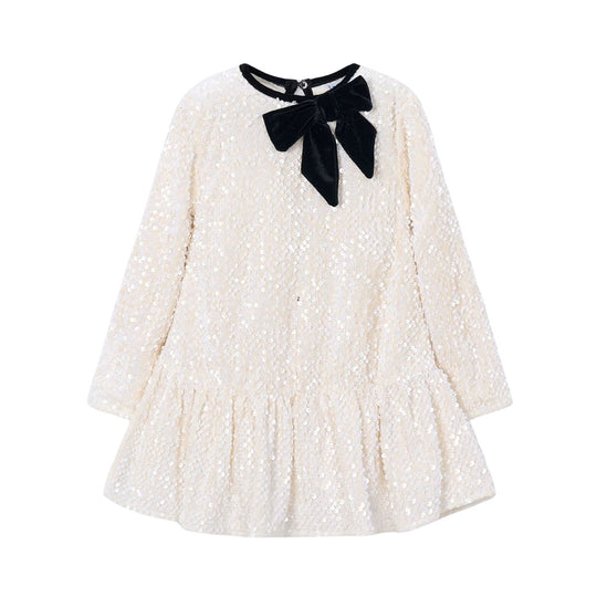 Velvet Sequin Dress With Bow - Soy by Mayoral