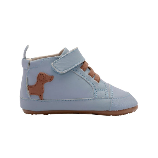 Dash Baby Shoes - Dusty Blue/Tan by Oldsoles