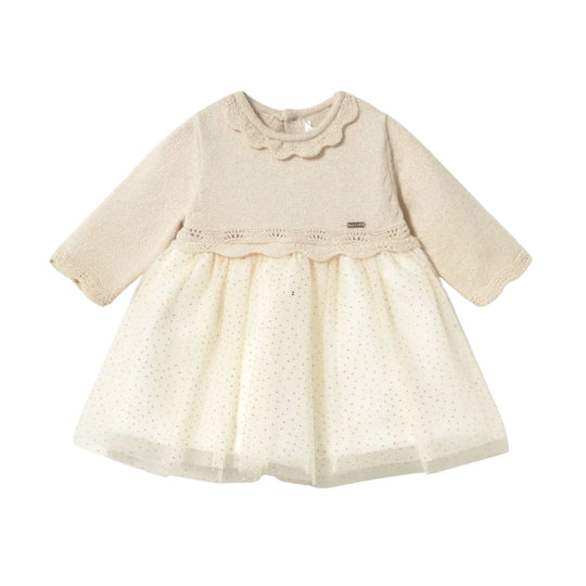 Baby Knit and Tulle Dress - Champagne by Mayoral