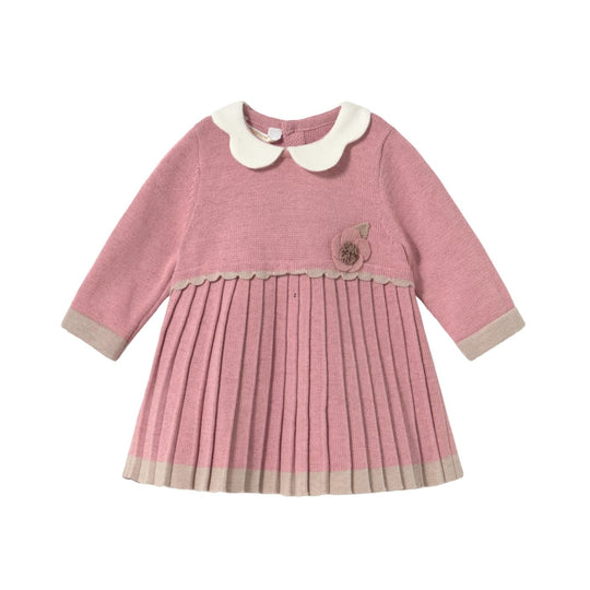 Baby Petal Collar Knit Dress - Cipria by Mayoral