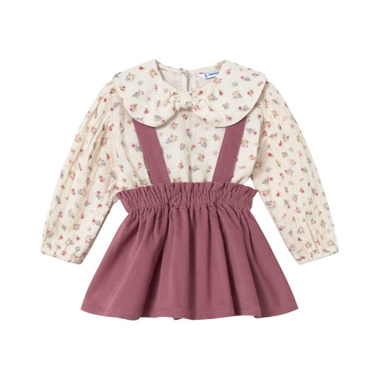 Suspender Skirt and Blouse Set - Violet by Mayoral