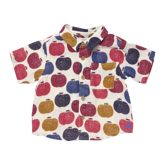Boys Jack Shirt - Blue Delicious Apples by Pink Chicken