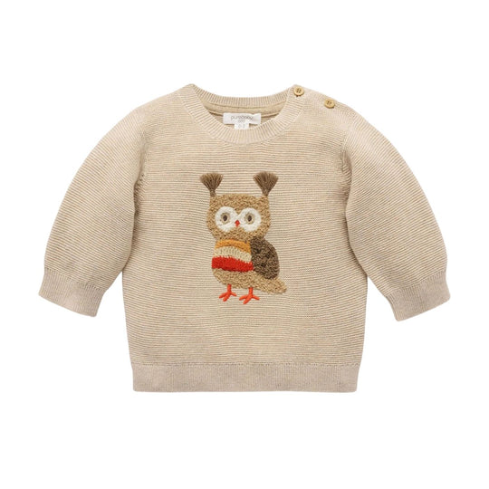 Magical Forest Jumper - Oatmeal Melange by Purebaby