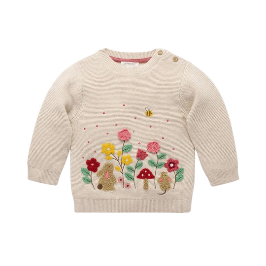 Woodland Jumper - Wheat Melange by Purebaby