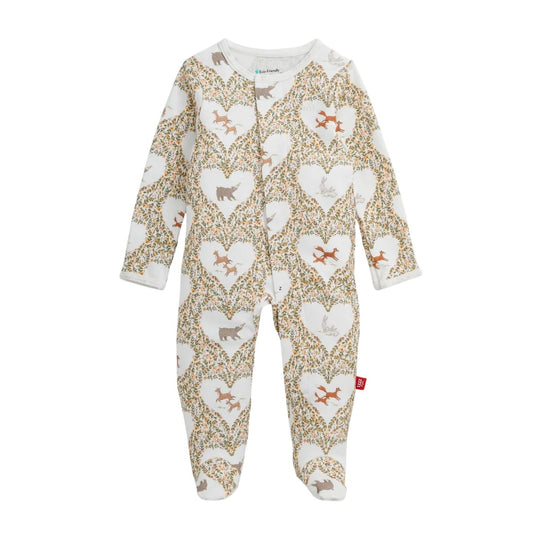Animal Heart Organic Cotton Magnetic Footie by Magnetic Me