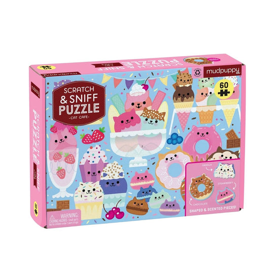 Cat Cafe 60 Piece Scratch & Sniff Puzzle by Mudpuppy