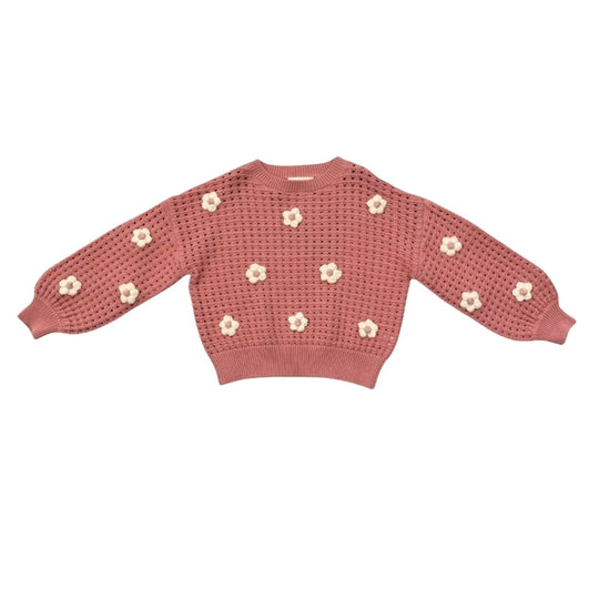 Open Weave Long Sleeve Sweater - Terra Rose by babysprouts