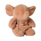 A plush elephant toy in a vintage rose color, featuring a glittery silver bow around its neck, set against a plain white background.