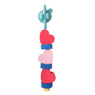 Colorful heart-shaped toy with a blue top on a white background