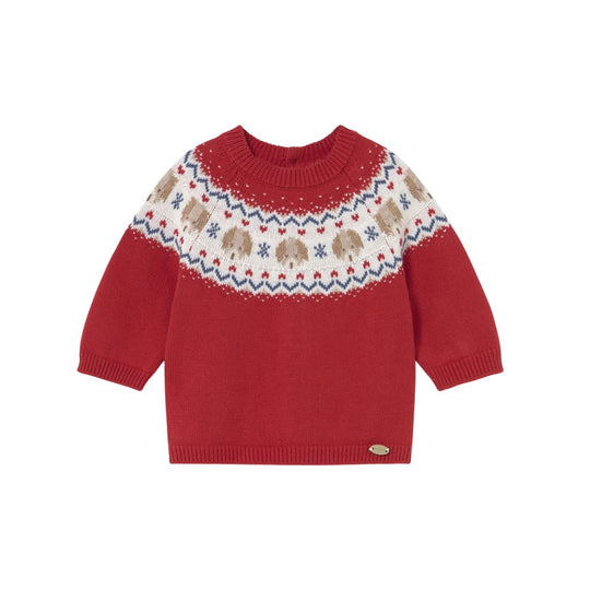 Puppy Fairisle Sweater - Cherry by Mayoral