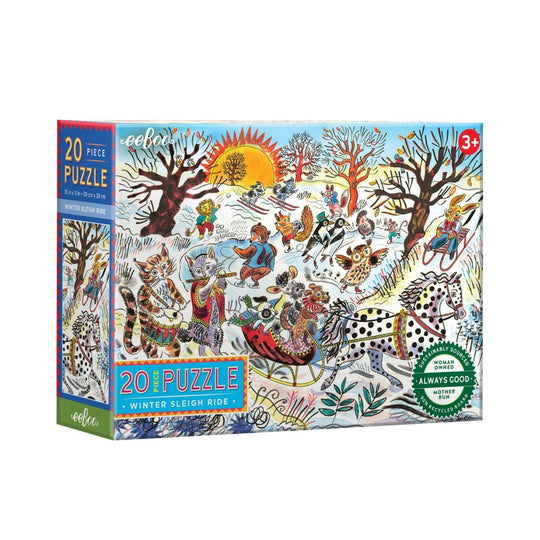 20 Piece Puzzle - Winter Sleigh Ride by Eeboo