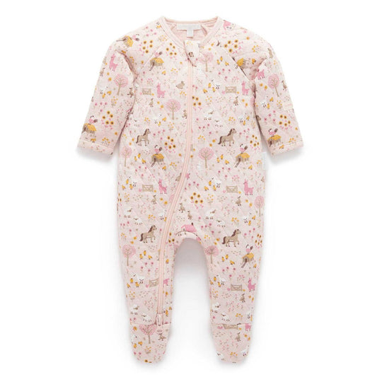 Quilted Growsuit - Farmhouse Print by Purebaby