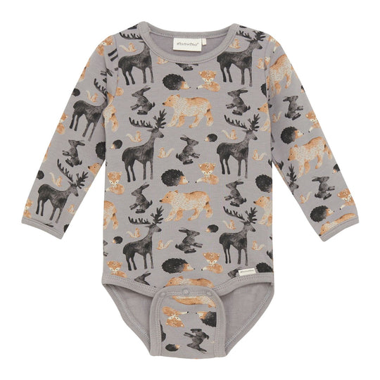 Forest Friends Bodysuit - Cloudburst by Minymo