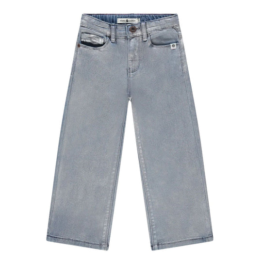 Silver Coated Wide Leg Denim Jeans by Babyface
