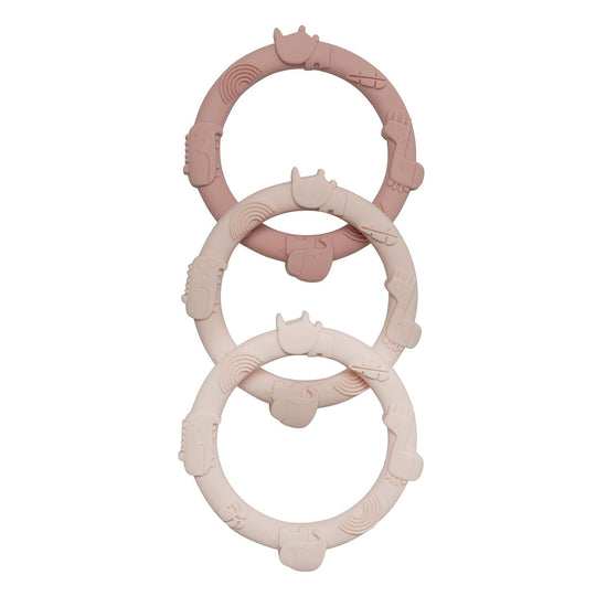 Wild Teething Ring Set - Pink by Loulou Lollipop