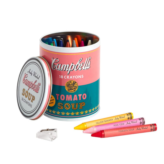 Andy Warhol Soup Can Crayons + Sharpener by Mudpuppy