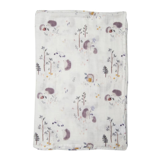 Luxe Muslin Swaddle - Hedgehogs by Loulou Lollipop