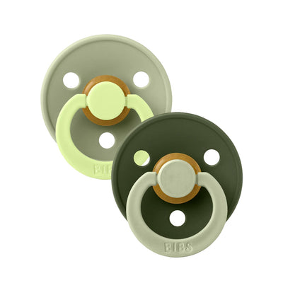 Bibs Studio Colour Pacifier 2 Pack Fusion - Sage Hunter Green Mix