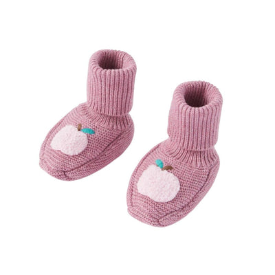 Apple Knitted Booties - Lavender Melange by Purebaby