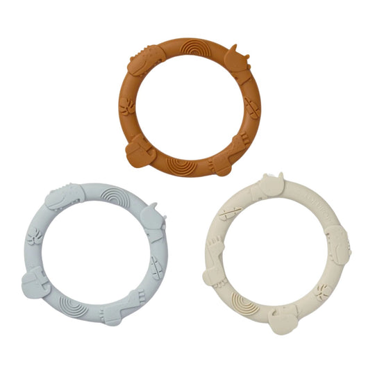 Wild Teething Ring Set - Ginger/Honey by Loulou Lollipop