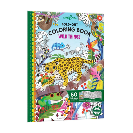 Wild Things Fold-Out Coloring Book by Eeboo