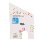 Coco Studio house-shaped kids sketchbook set with 40 pages, featuring a white cover with orange script lettering, blue window graphics, and colorful flower illustrations.