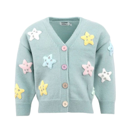 Rainbow Plush Stars Cardigan by Lola + The Boys