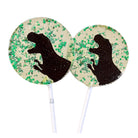 Two lollipops with silhouettes of a couple on a white background