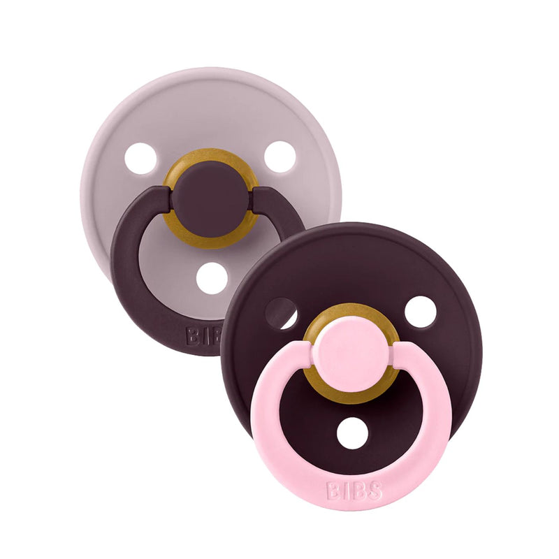 Bibs Studio Colour Pacifier 2 Pack Fusion - Dusky Lilac Plum Mix