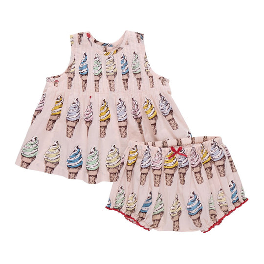 Baby Jaipur 2 Piece Set - Pink Soft Serve by Pink Chicken