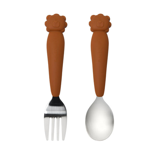 Kids' Spoon & Fork Set - Lion by Loulou Lollipop